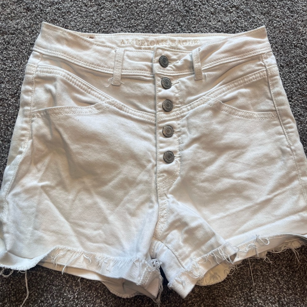 American Eagle High Waisted Button Up Shorts Size 4